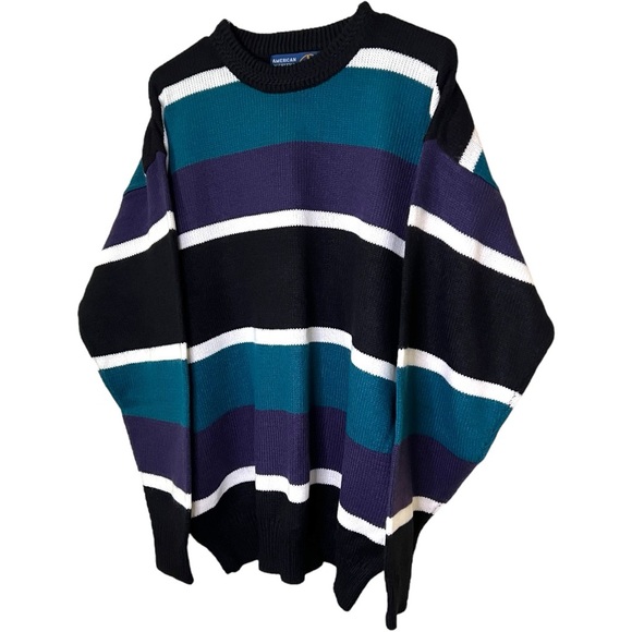 VTG AMERICAN WEEKEND Striped Knitted Sweater - Picture 5 of 12